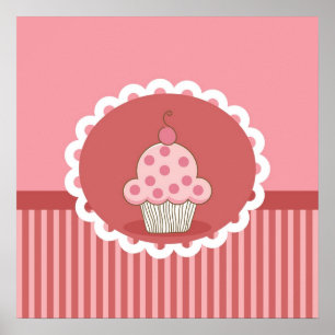 Pink Cupcake Design Poster