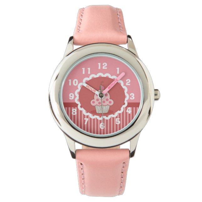Pink Cupcake Design Watch (Front)