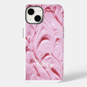 Pink Cupcake Frosting Personalised iPhone 14 Case