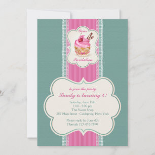 Pink Cupcake Invitation
