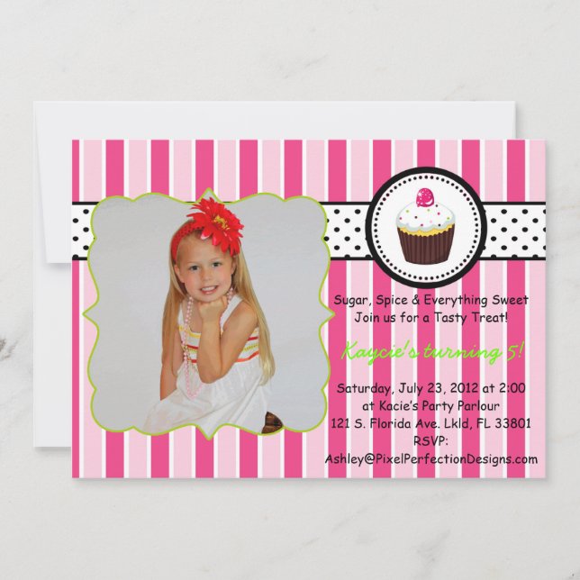 Pink Cupcake Invite (Front)