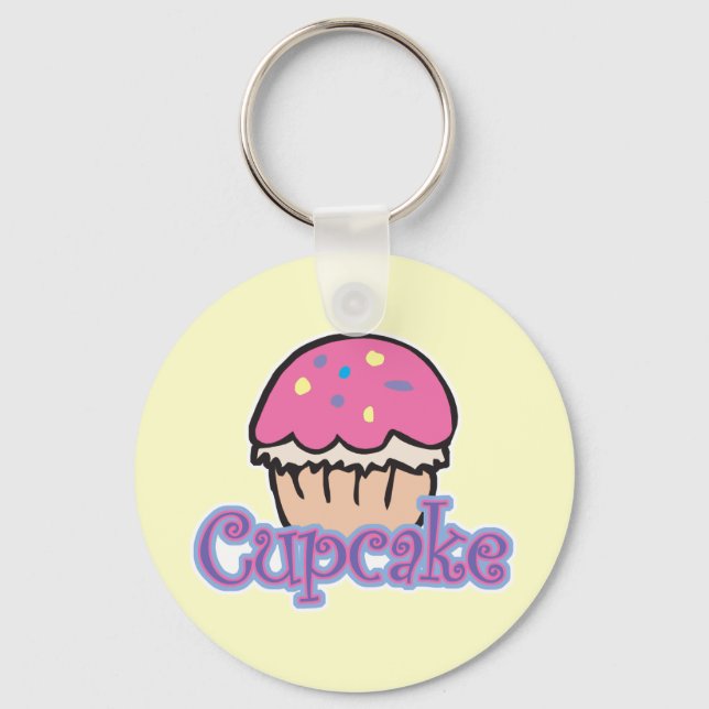 Pink Cupcake Key Ring (Front)