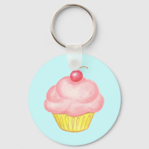 Pink Cupcake Keyring