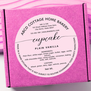 Pink Cupcake Label Cottage law Label