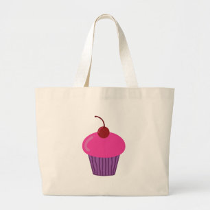 Pink Cupcake Large Tote Bag
