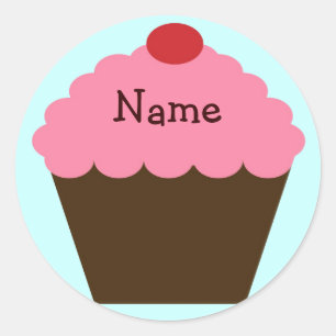 Pink Cupcake Love Personalised Sticker
