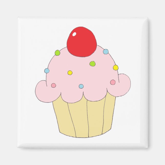 Pink Cupcake Magnet (Front)