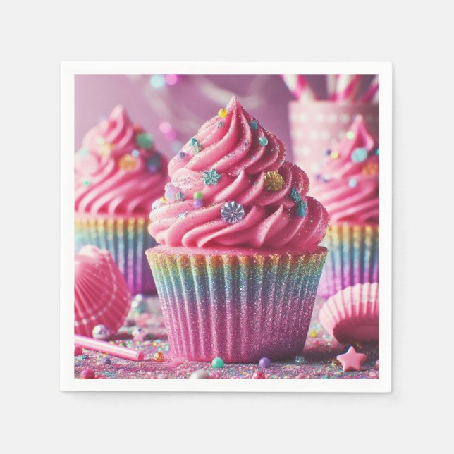 Pink cupcake napkin! napkin (Front)