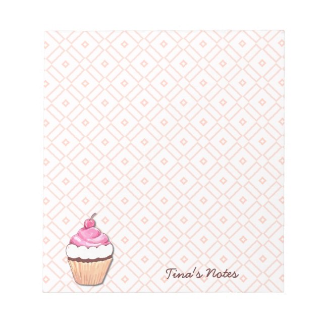 Pink Cupcake Notepad (Front)