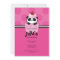 Pink Cupcake Panda Birthday Party Invitation