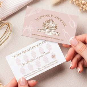 Pink Cupcake Pastry Chef Baking Utensils Bakery Loyalty Card