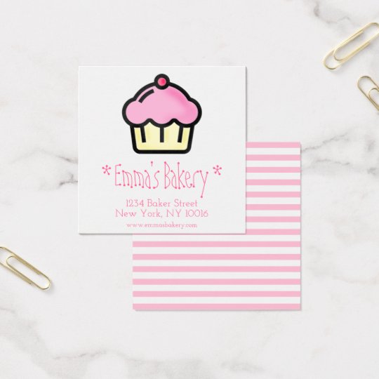 Pink Cupcake - Personalised Bakery Business Cards