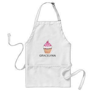 Pink Cupcake Personalised Name Standard Apron