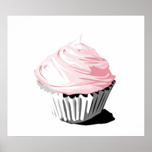 Pink cupcake print