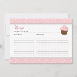 Pink Cupcake Recipe Card