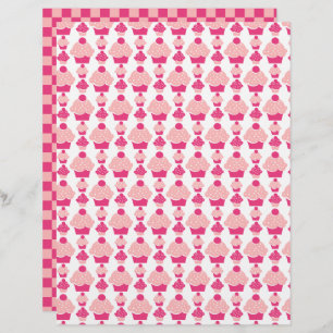 Pink Cupcake Scrapbook Paper