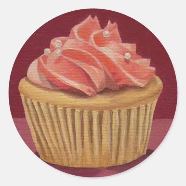 Pink Cupcake Sticker (Front)
