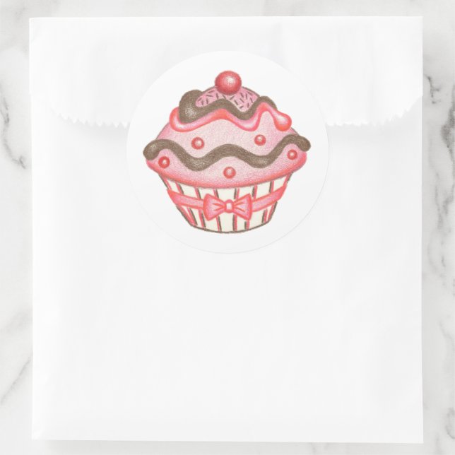 Pink Cupcake Stickers (Bag)