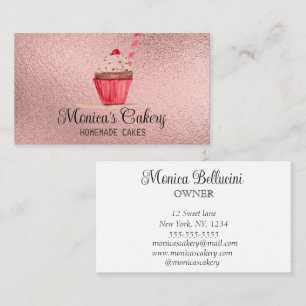 Pink Cupcake Sweet Cakes Bakes Homemade Bakery Bu Business Card