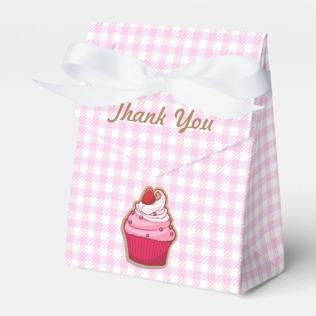 Pink Cupcake Tent Favour Box (Front Side)