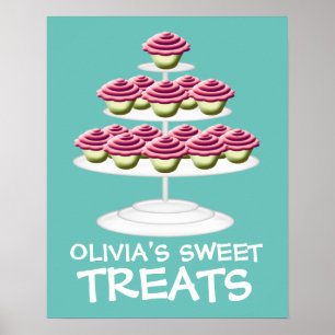 Pink Cupcake Tower Sweet Treats Sign