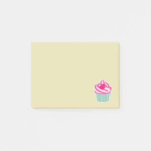 Pink Cupcake WIth Polka Dot Cherry Post-it Notes