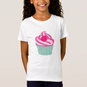 Pink Cupcake WIth Polka Dot Cherry T-Shirt