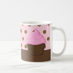 Pink Cupcake with Polka Dots Mug
