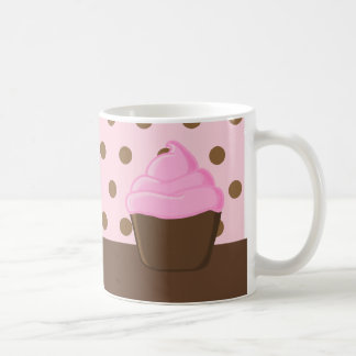 Pink Cupcake with Polka Dots Mug
