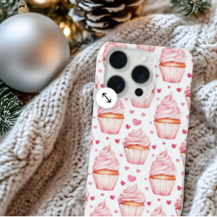 Pink Cupcakes & Hearts iPhone Case Cute Sweet