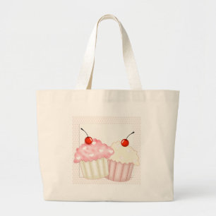 Pink Cupcakes Large Tote Bag