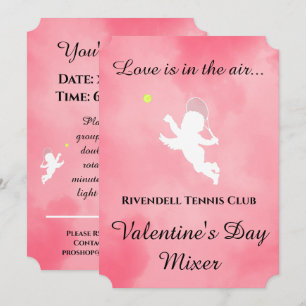 Pink Cupid Tennis Player Event Invitation