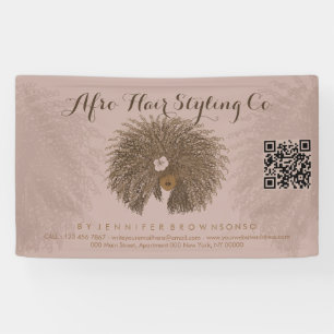 Pink Curl Afro Hair Stylist Banner