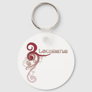 Pink Curly Swirl Louisiana Keychain