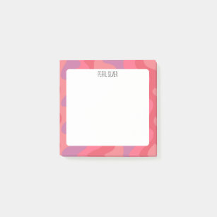 Pink Curves CUSTOM Chic Monogram Personalised Post-it Notes