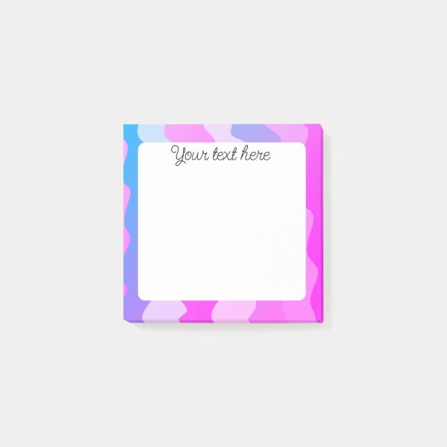 Pink Curves CUSTOM Chic Monogram Personalised Post-it Notes (Front)