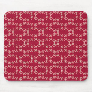 Pink Curves Pattern Mouse Mat