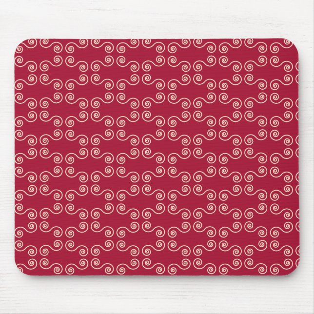 Pink Curves Pattern Mouse Mat (Front)