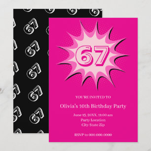 Pink Custom 67 Meme  Invitation