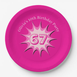 Pink Custom 67 Meme Paper Plate