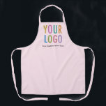 Pink Custom Apron with Company Logo All Over Print<br><div class="desc">Personalise this all-over-print apron with your own company logo or picture and custom text. The text can be a name, business tagline, website address, social media handle, or other personalised text to express yourself. Available in light pink and other colours (all colours are customisable). Available in large, medium, and child...</div>