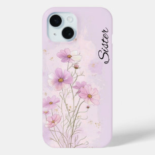 Pink Custom Birth flower Botanical Phone Case