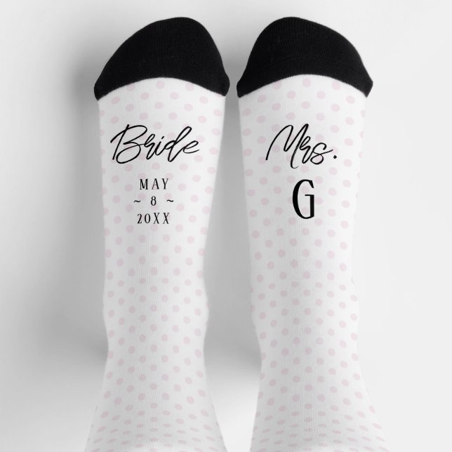 Pink Custom Bride Photo Socks (Top)