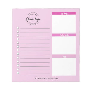 Pink Custom Business logo website Promotional  Notepad