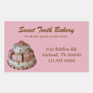 Pink Custom Cake Bakery Box Stickers