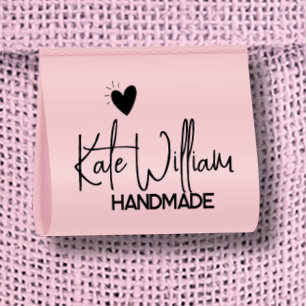 Pink Custom Clothing label for handmade item Grosgrain Ribbon