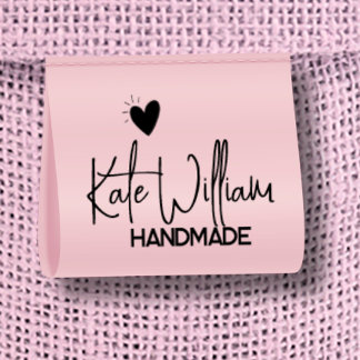 Pink Custom Clothing label for handmade item Grosgrain Ribbon