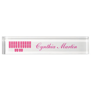 Pink custom court reporter name plate