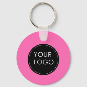 Pink Custom Logo Business Company Key Ring