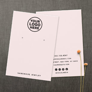 Pink Custom Logo Earring Display Holder